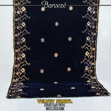 Embroidered Velvet Shaw - S5