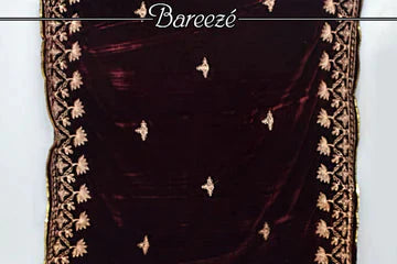 Embroidered Velvet Shaw - S7