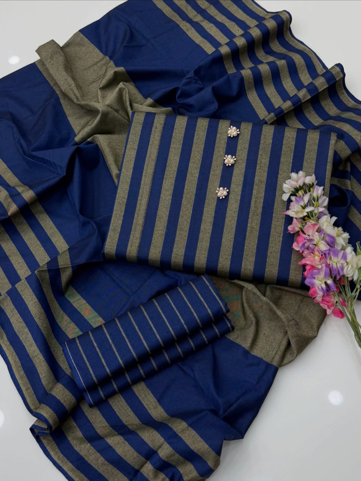 3PC Dress Multani Khaadi Sussi - BLUE LINING
