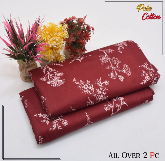 2pc Polo Cotton Unsititched suit -434