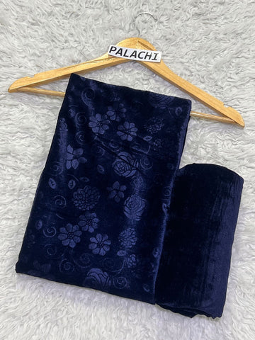 Korean Velvet 2PC - NAVY BLUE