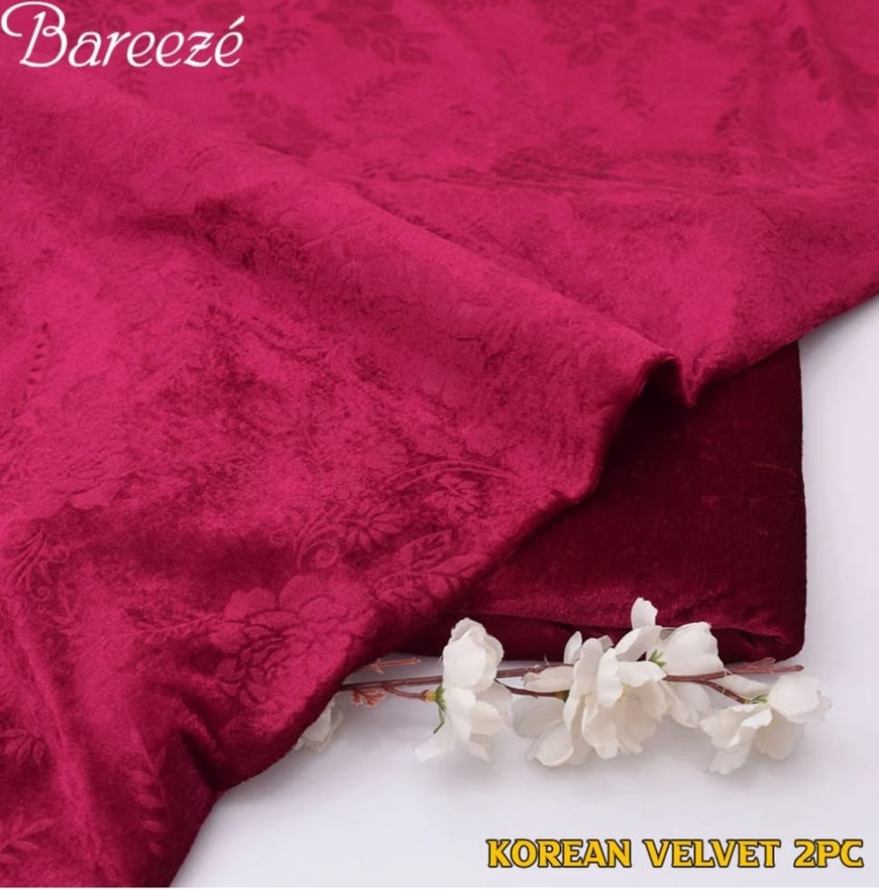 Korean Velvet 2PC-Pink