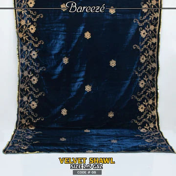 Embroidered Velvet Shaw  - S3