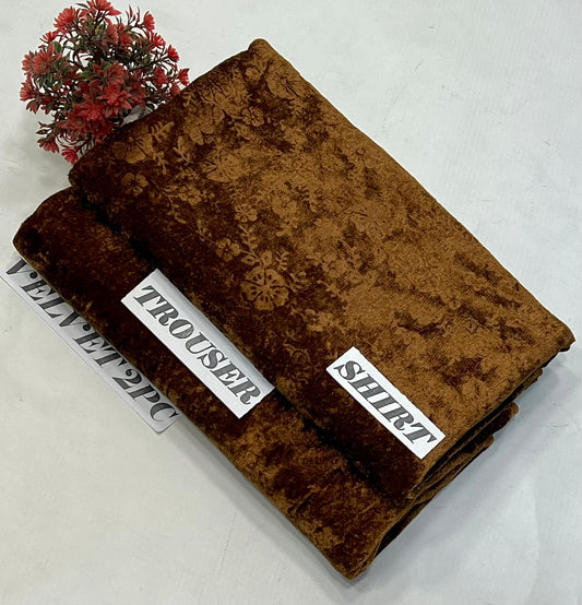 Korean Velvet 2PC - LIGHT BROWN
