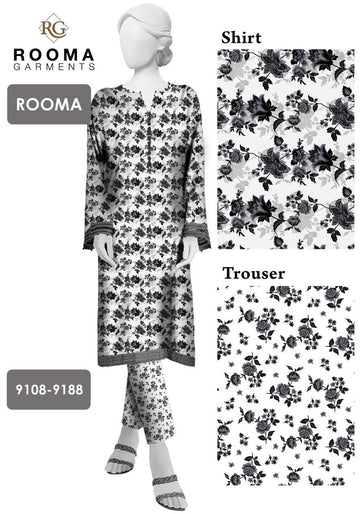 2pc American Cotton Unstitched suit -610