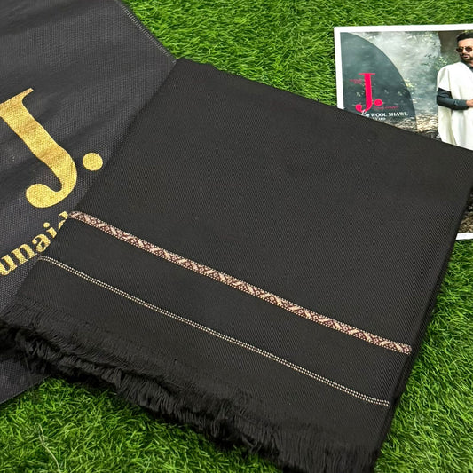 Men's Winter Wool shawl-Black regular 806